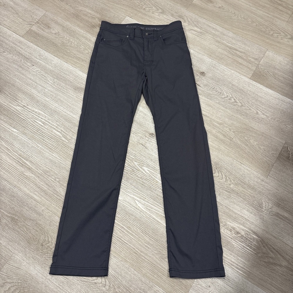 Prana Brion Pant ll Mens 30x32 Slim Fit Gray Outdoors Hiking Trail 5 Pocket